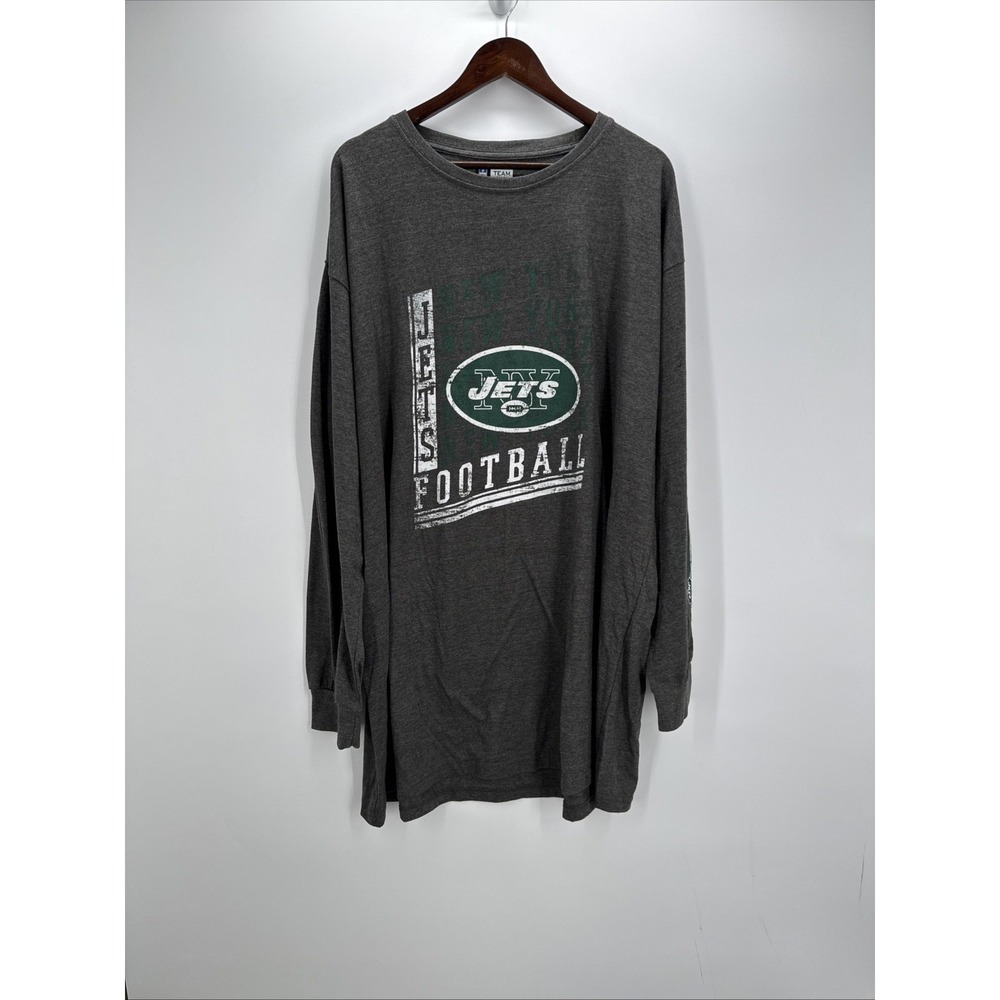 New York Jets T-Shirt 2XL-T Fanatics NFL Gray Logo Long Sleeve Tee NWOT Football
